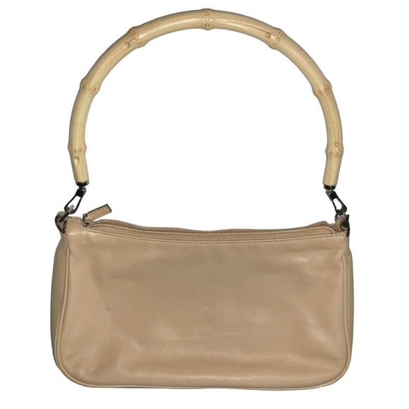 Gucci Vintage Bamboo Leather Baguette Beige Shoulder Bag - Picture 2 of 16